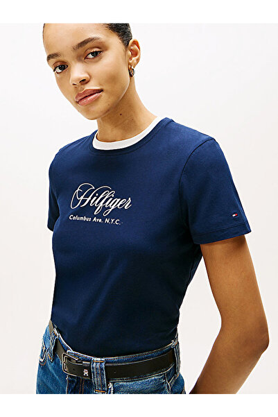 Tommy Hilfiger Logo Embroidery Crew Neck T-Shirt