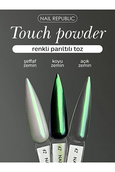 Nail Republic Işıltılı Tırnak Tozu Touch Powder 42 Yeşil & Zümrüt – Ayna Efek...