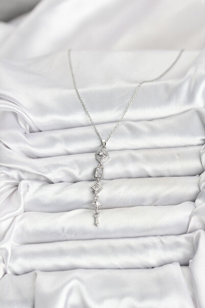 BSRE قلادة نسائية على شكل نجمة القطب باللون الفضي (فولاذ 316L)