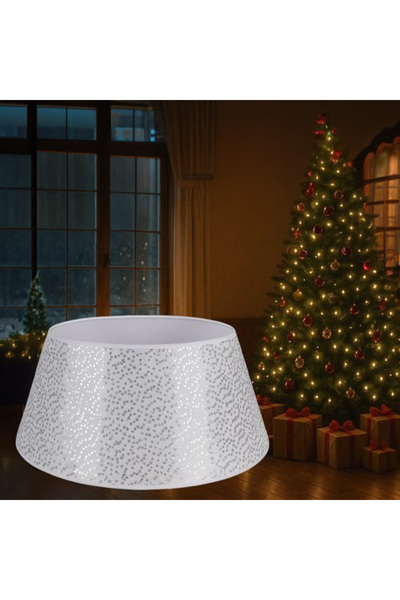 zola Decorative cover for Christmas tree stand, 60 cm, universal, velcro fastening, white with silver sequins