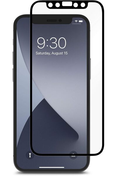 Moshi واقي شاشة iVisor مضاد للتوهج - غير لامع بإطار أسود (iPhone 12 Mini)