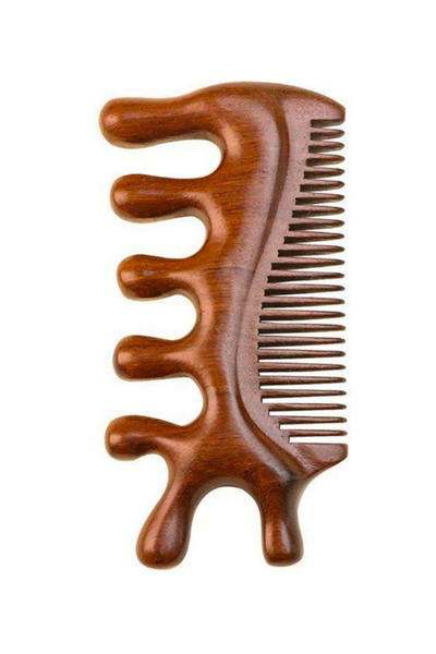 HVM Sandal Ağacı Gua Sha, Masaj Aleti Yüz & El & Tüm Vücut & Saç Bakım No:2