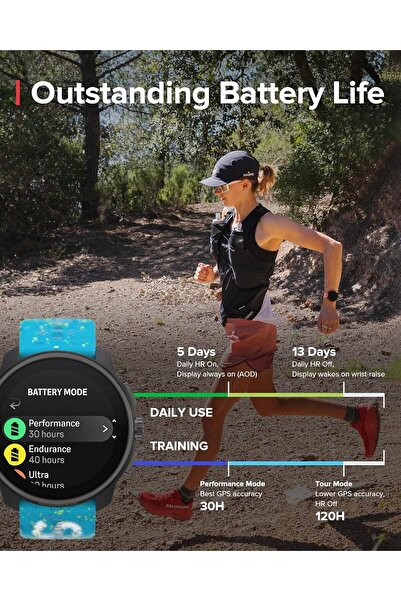 Suunto RACE S STAINLESS Performance Watch - 45mm HD AMOLED (Power Blue)