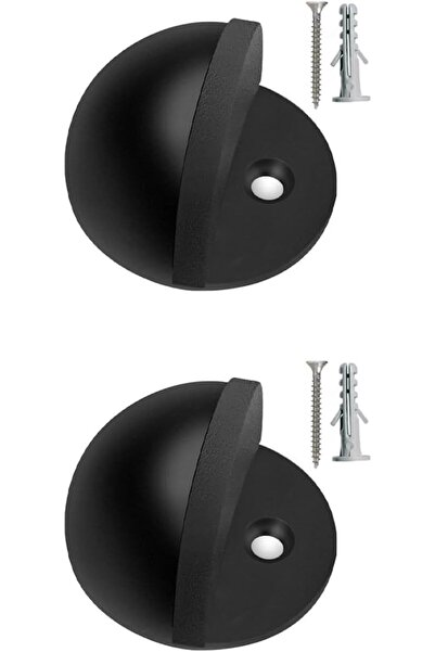 Raco Stainless Steel Floor Door Stopper, Oval Half Moon with Rubber Bumper (2...