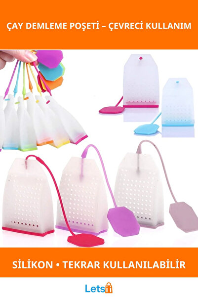 Letsii كيس تحضير الشاي من السيليكون القابل لإعادة الاستخدام والصديق للبيئة