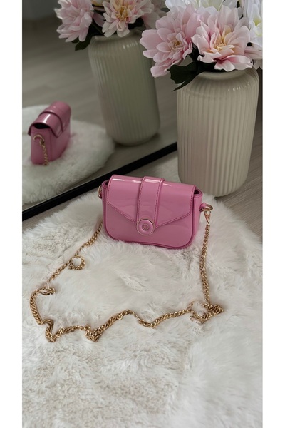 ESNEVA Women's Mini Size Gold Chain Stylish Design Cross Strap Hand and Shoulder Bag