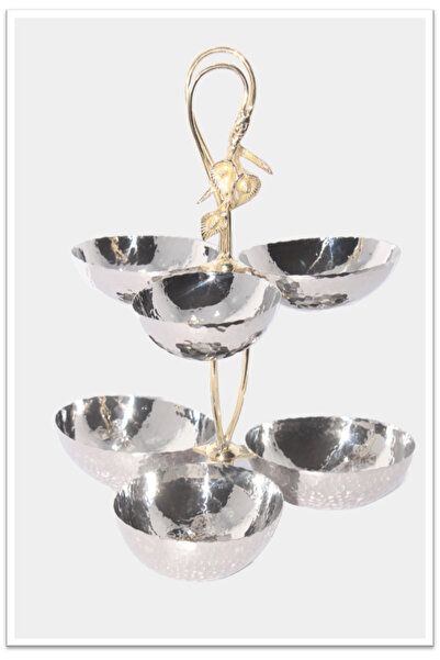 Lotus by ZClasse LOTUS ÇELİK PİRİNÇ AKSESUARLI ALTILI KATLI ÇEREZLİK KULPLU 2...