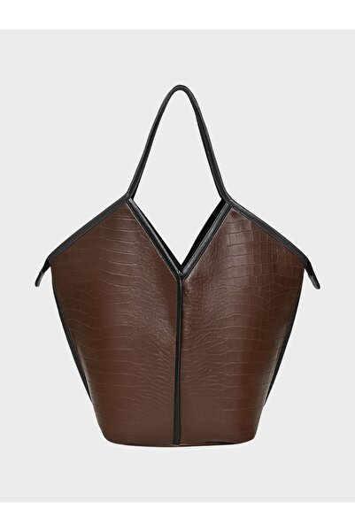 RİVUS Form Croco Tote Bag - Brown