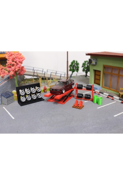 FMK HOBBY 1:64 Ölçek Garaj Diorama Aksesuar Seti 2 -