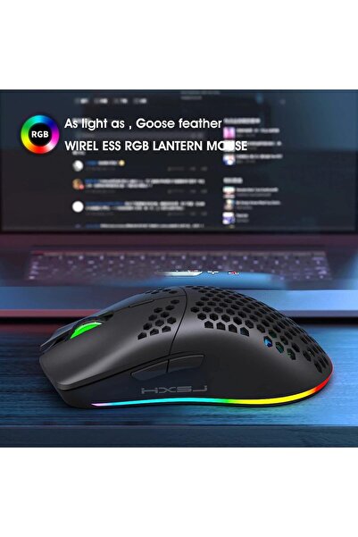 HXSJ New T66 three-mode wireless mouse 2.4G/wired/BT5.3(BLACK)