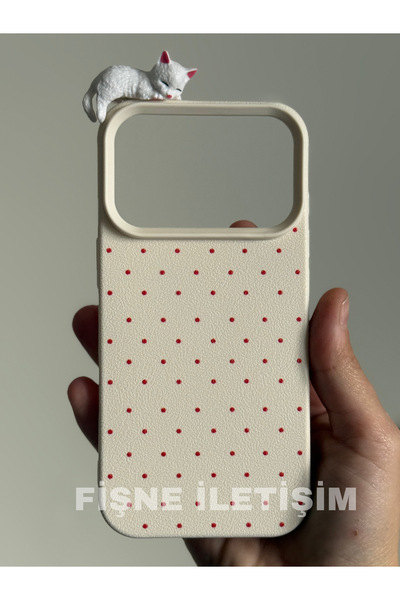 FİŞNEİLETİŞİM حافظة جلدية متوافقة مع آيفون 17 برو ماكس بتصميم ثلاثي الأبعاد م...