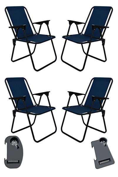 moniev Litea 4 Adet Kamp Sandalyesi Katlanır Piknik Sandalye ve Bardaklık Lac...