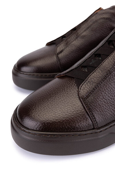 Tamer Tanca Men's Genuine Leather Brown Sneakers & Sports Shoes
