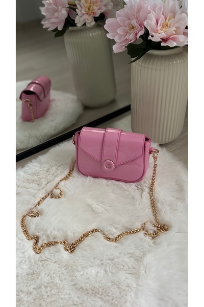 ESNEVA Women's Mini Size Gold Chain Stylish Design Cross Strap Hand and Shoulder Bag