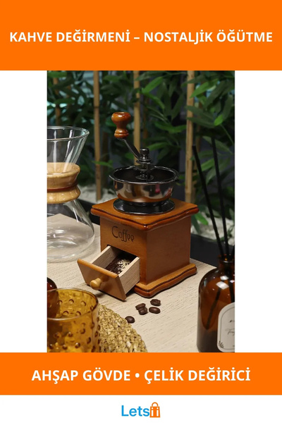 Letsii Wooden Manual Coffee Grinder Stylish and Durable