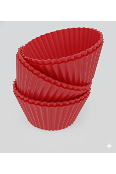 HIMYHOME Silicone Muffin Cake Mold with Teeth, 6-Pack