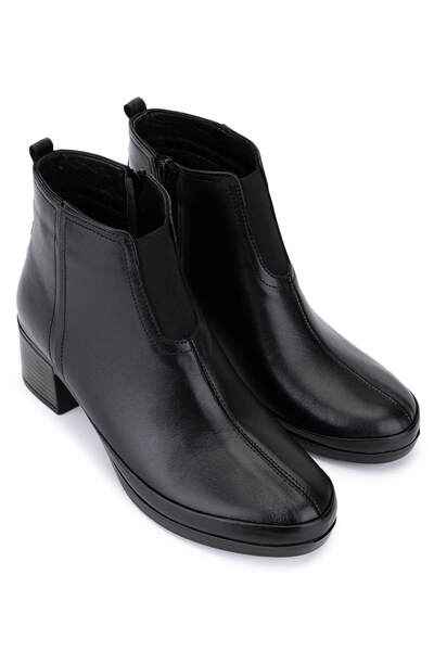 Tamer Tanca Kadın Hakiki Deri Siyah Topuklu Bot