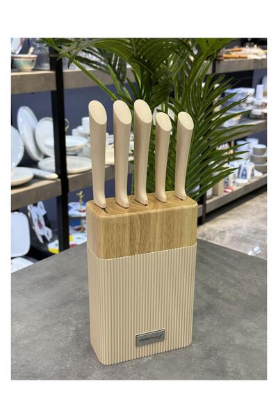 ACAR 6 Parça Standlı Kitchen Beyond Mutfak Seti Krem