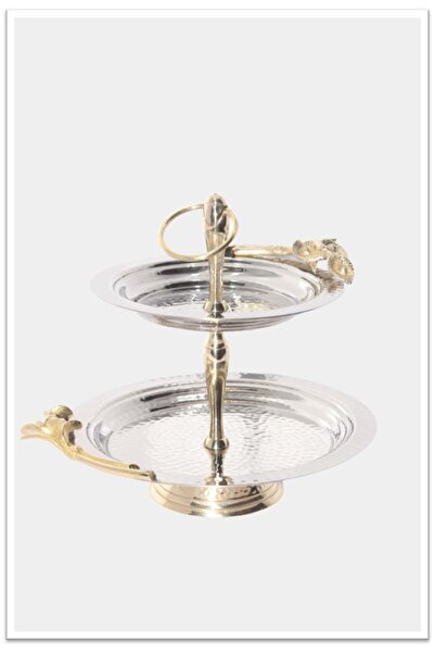 Lotus by ZClasse LOTUS ÇELİK PİRİNÇ AKSESUARLI KATLI OVAL KURABİYELİK K 23X16X30CM