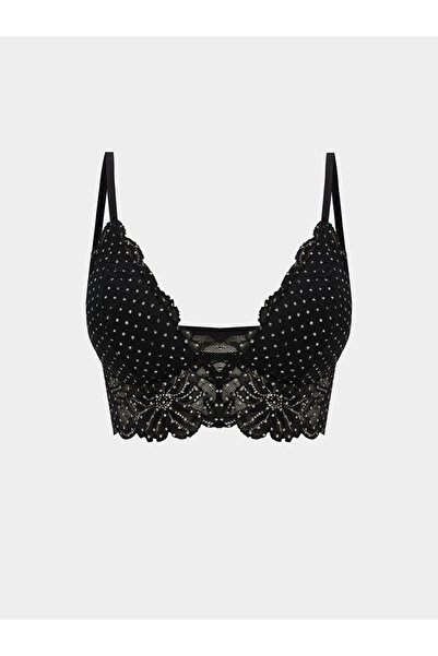 LC Waikiki Siyah Balensiz Dolgusuz Desenli Bralet