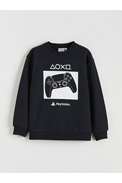 LC Waikiki Antracit Playstation cu imprimeu pentru băieți, hanorac gros tricou