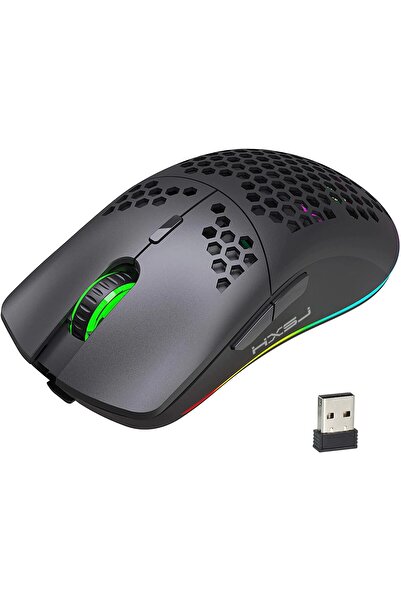 HXSJ New T66 three-mode wireless mouse 2.4G/wired/BT5.3(BLACK)