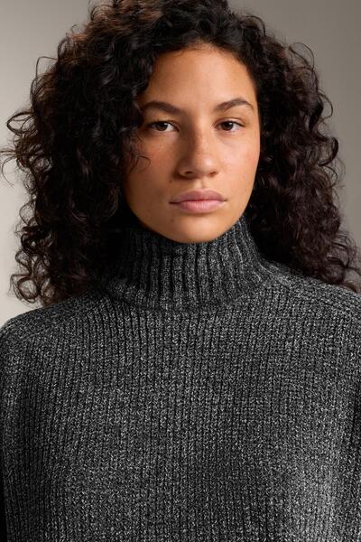 Oysho High neck cable knit jumper