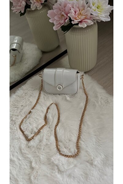 ESNEVA Women's Mini Size Gold Chain Stylish Design Cross Strap Hand and Shoulder Bag