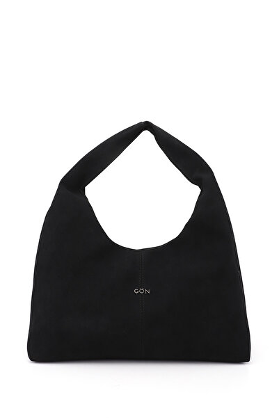 GÖNDERİ(R) Women/Girls Black Suede Hand and Shoulder Bag