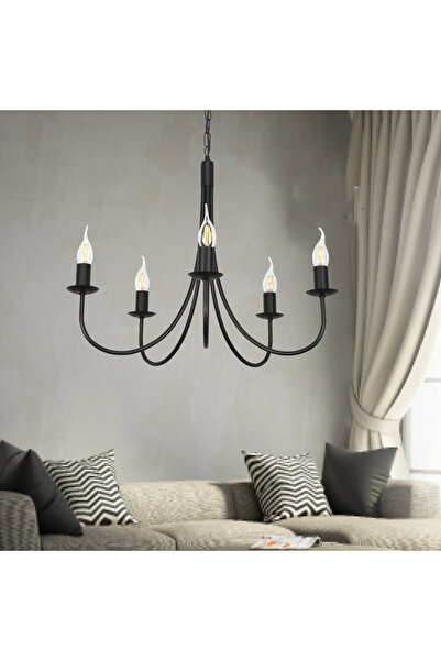 Other Traditional black LUMEN NEGRO 14-880 ceiling hanging lamp with candle holder