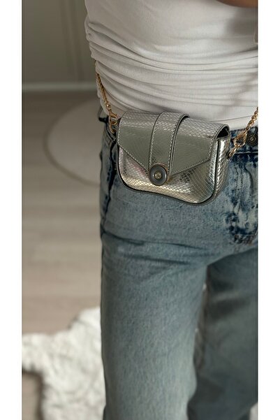 ESNEVA Women's Mini Size Gold Chain Stylish Design Cross Strap Hand and Shoulder Bag