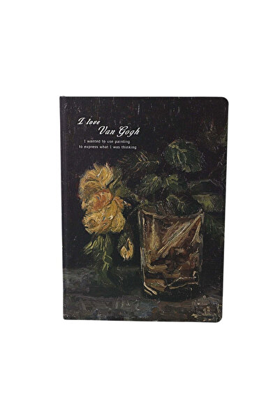 SAFECARE Caiet Van Gogh mediu, Natură statică cu trandafiri într-o sticlă înc...