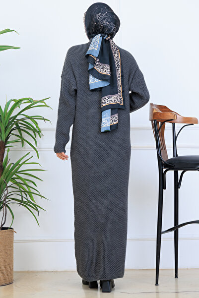 benguen Braided Knitwear Dress N7074 Anthracite