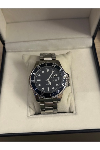 QUARTZ Steel Men's Wristwatch with Calendar in Gift Box