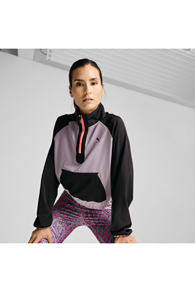 Puma HYPERNATURAL WOVEN 1/2 ZIP Mor Kadın Sweatshirt