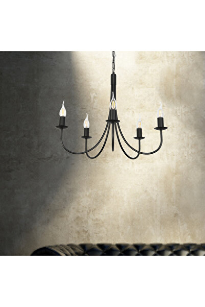 Other Traditional black LUMEN NEGRO 14-880 ceiling hanging lamp with candle holder