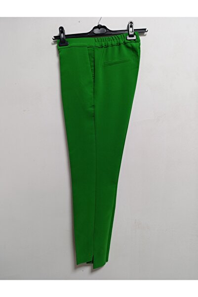 AKŞEN GİYİM Παντελόνι μεγάλου μεγέθους από ύφασμα Atlas, εποχιακό, με λεπτομέ...