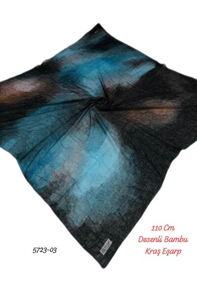 Sedef tuhafiye 5723 110cm Desenli Bambu Kraş Eşarp