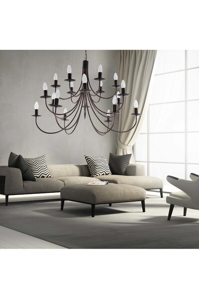 Other Traditional ceiling hanging lamp, candlestick, black, old gold, LUMEN OLD 710/18