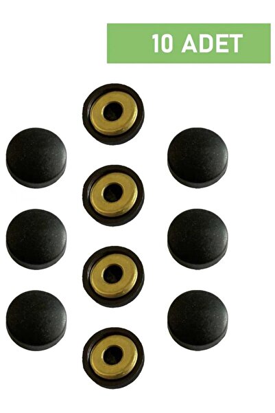 Selim Yapı Dekoratif Vida Kapağı Kapatıcı Vida Kapama 15 Mm Siyah Metal Vida Tapası Tıpası (10 ADET)