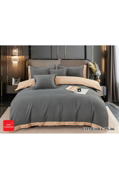 FIONNA.RO Superior Fine Cotton Bed Linen 6 Pieces With Elastic - Grey