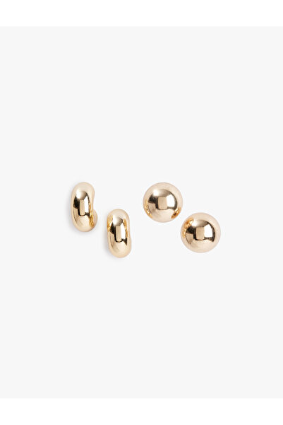 Koton Geometric 2-Piece Earring Set with Backing Detail
