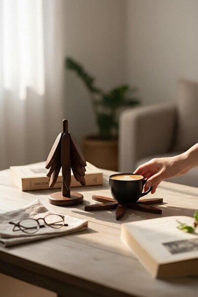 ANJEAHOME Latina 4-Piece Bamboo Trivet Set | Table & Countertop Protective Mat | Heat Resistant Set for Pots and Pans