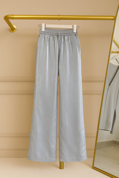 Bold Grup Women's Shiny Fabric High Waist Pants