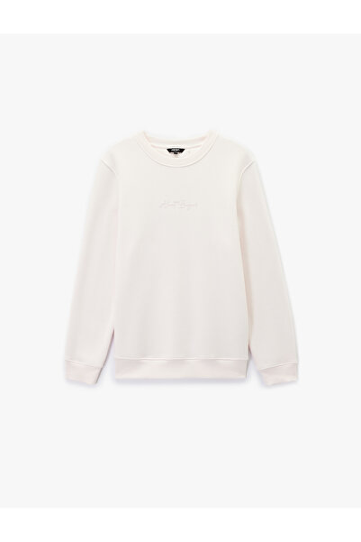 Koton Regular Fit Cotton Viscose Blend Crew Neck Printed Sweatshirt