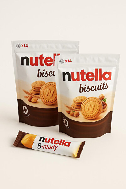 Ferrero Nutella Bisküvi 193 gr ( 2 ADET ) + ( 1 ADET ) Nutella B-ready