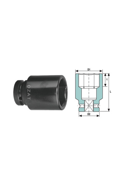 Özat Cap cheie tubulara de impact 3/4'' 6 laturi, lung 32