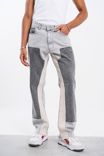 Denim Republic Men's Gray Baggy Fit Jeans