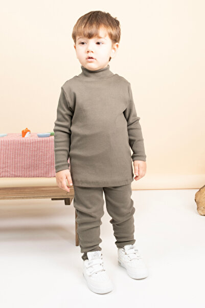 Vauva Girl Boy Baby Kids Double Suit High Neck Ribbed Suit