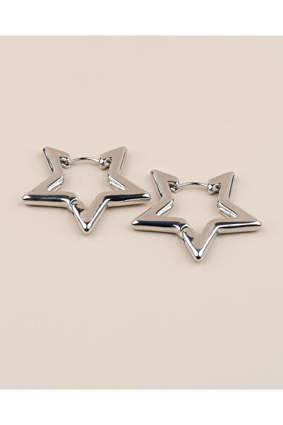 Portakal Esintisi Astryn Star Hoop Steel Earrings